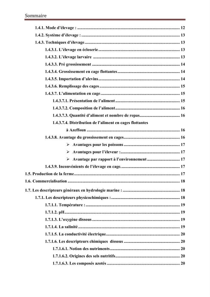 Caractérisation physico-chimique et bactériologique des eaux de la ferme d\'élevage de poissons marins d\'Azeffoun (Willaya de Tizi Ouzou):