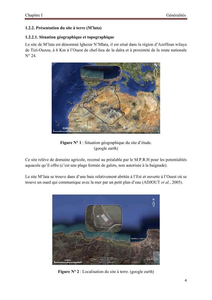 Caractérisation physico-chimique et bactériologique des eaux de la ferme d\'élevage de poissons marins d\'Azeffoun (Willaya de Tizi Ouzou):