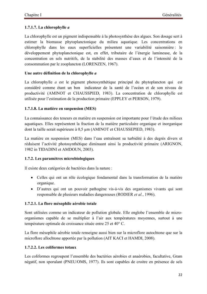 Caractérisation physico-chimique et bactériologique des eaux de la ferme d\'élevage de poissons marins d\'Azeffoun (Willaya de Tizi Ouzou):