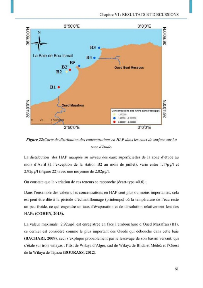 Evaluation des niveaux de pollution par les hydrocarbures aromatiques polycycliques dans les eaux et sédiments marins de la baie de Bou- Ismail (Est)