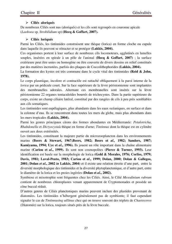 La corrélation entre les paramètres physiques et la densité de microplancton dans la côte Algérienne: région centrale