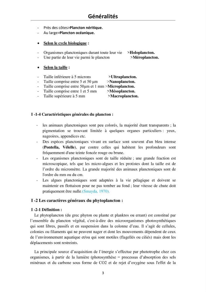 Suivi de la dynamique des populations phytoplanctoniques au niveau d’une zone estuarienne cas de « Oued Mazafran ».