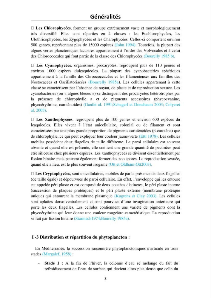 Suivi de la dynamique des populations phytoplanctoniques au niveau d’une zone estuarienne cas de « Oued Mazafran ».