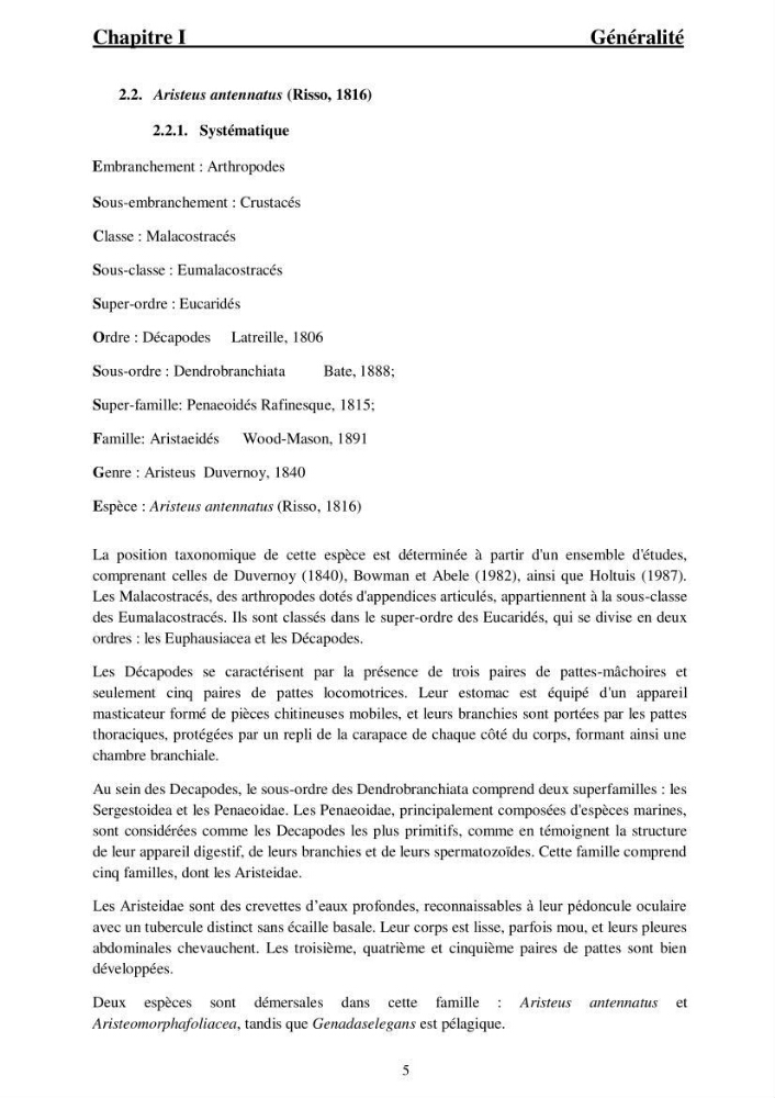 Ecologie et exploitation des crevettes Péneides dans le centre algérien