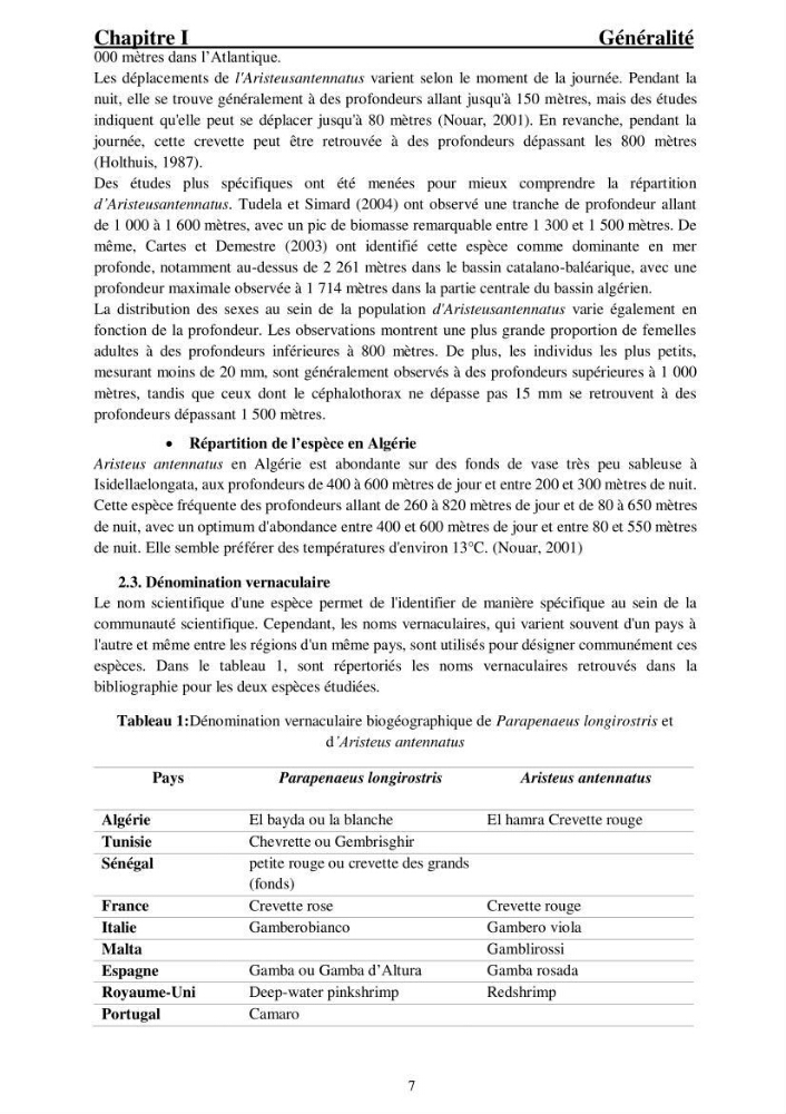 Ecologie et exploitation des crevettes Péneides dans le centre algérien