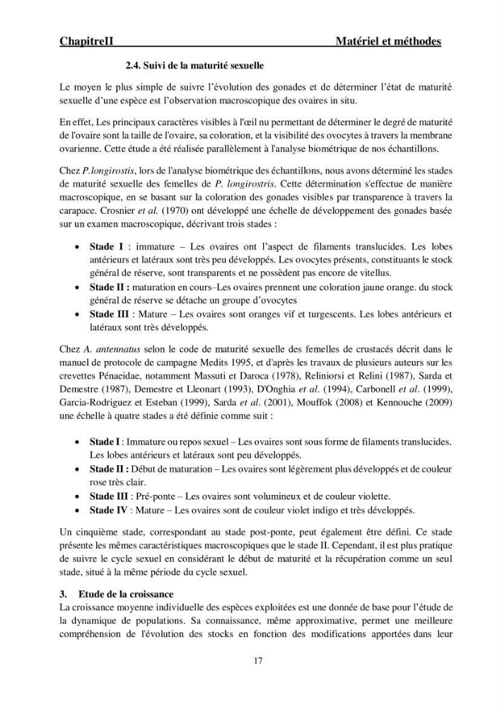 Ecologie et exploitation des crevettes Péneides dans le centre algérien