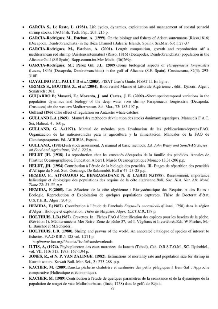 Ecologie et exploitation des crevettes Péneides dans le centre algérien