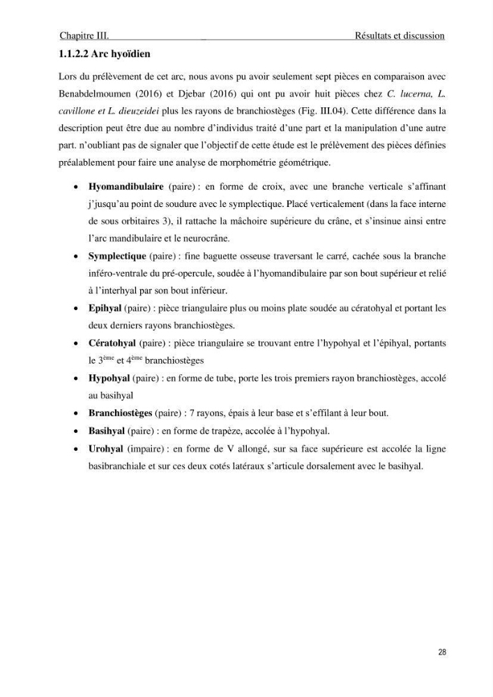 Description des variations morpho-géométrique entre les espèces et les populations des Triglidae (Actinopterygii, Scorpaeniformes) dans le bassin algérien: