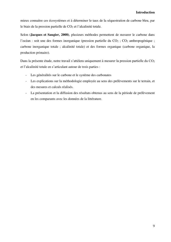 Estimation du carbone bleu dans les herbiers sous-marins de Sidi-Fredj: Cymodocea nodosa et Posidonia oceanica.