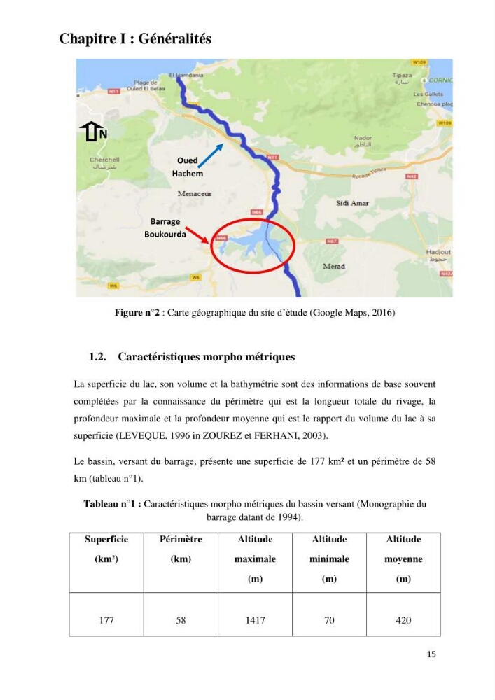 Evaluation des ressources piscicoles d\'un plan d\'eau : le barrage de Boukerdane (Wilaya de Tipaza)