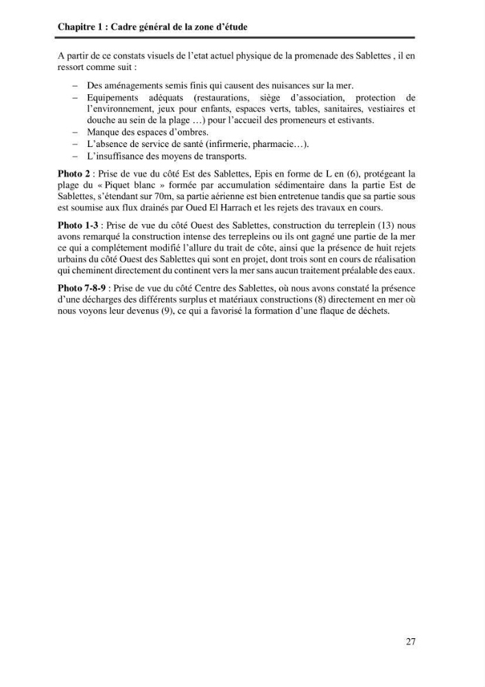 Aménagement de la promenade de la Baie d\'Alger