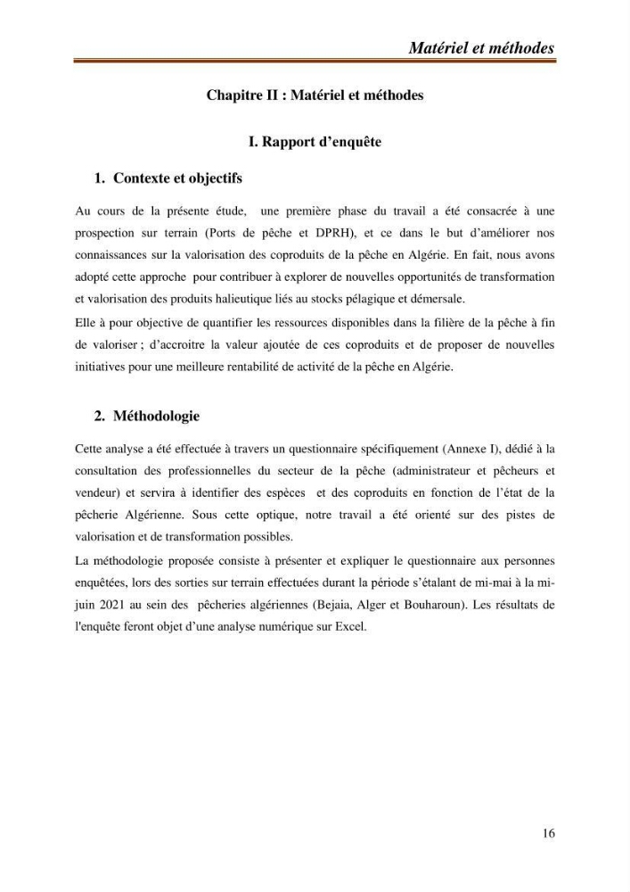 Contribution à l\'étude de la valorisation des coproduits des éspèces halieutique de la pêcherie algérienne: