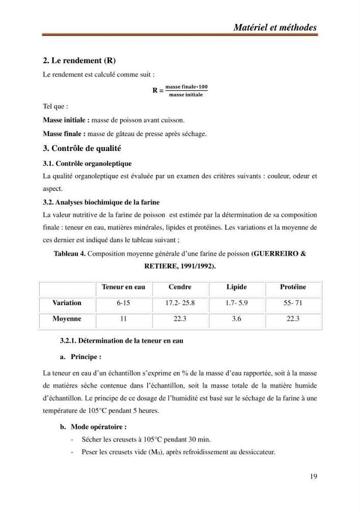 Contribution à l\'étude de la valorisation des coproduits des éspèces halieutique de la pêcherie algérienne: