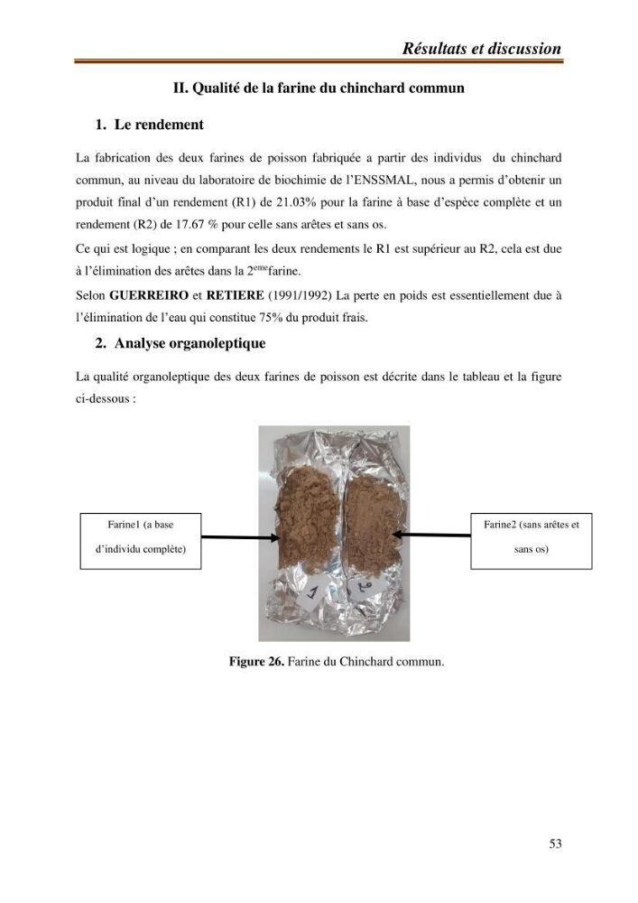 Contribution à l\'étude de la valorisation des coproduits des éspèces halieutique de la pêcherie algérienne: