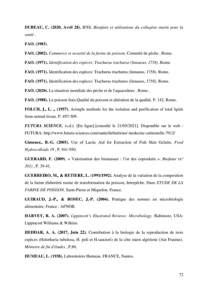 Contribution à l\'étude de la valorisation des coproduits des éspèces halieutique de la pêcherie algérienne: