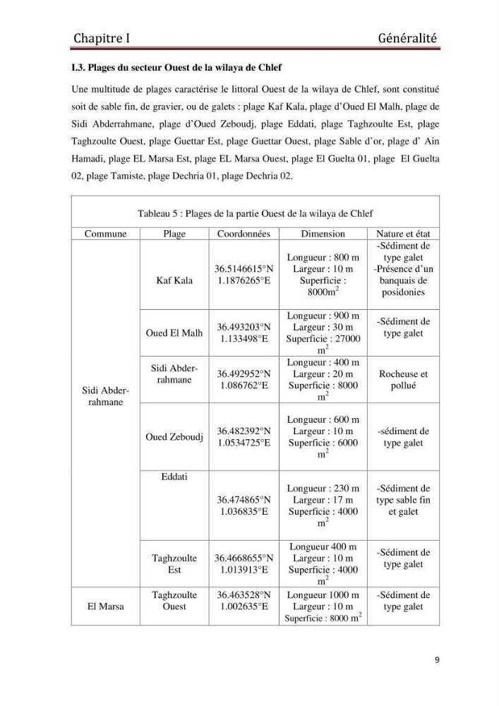 Evaluation de l\'état de mise en oeuvre de la loi 02-02 du 5 février 2002 relative à la protection et à la valorisation du littoral