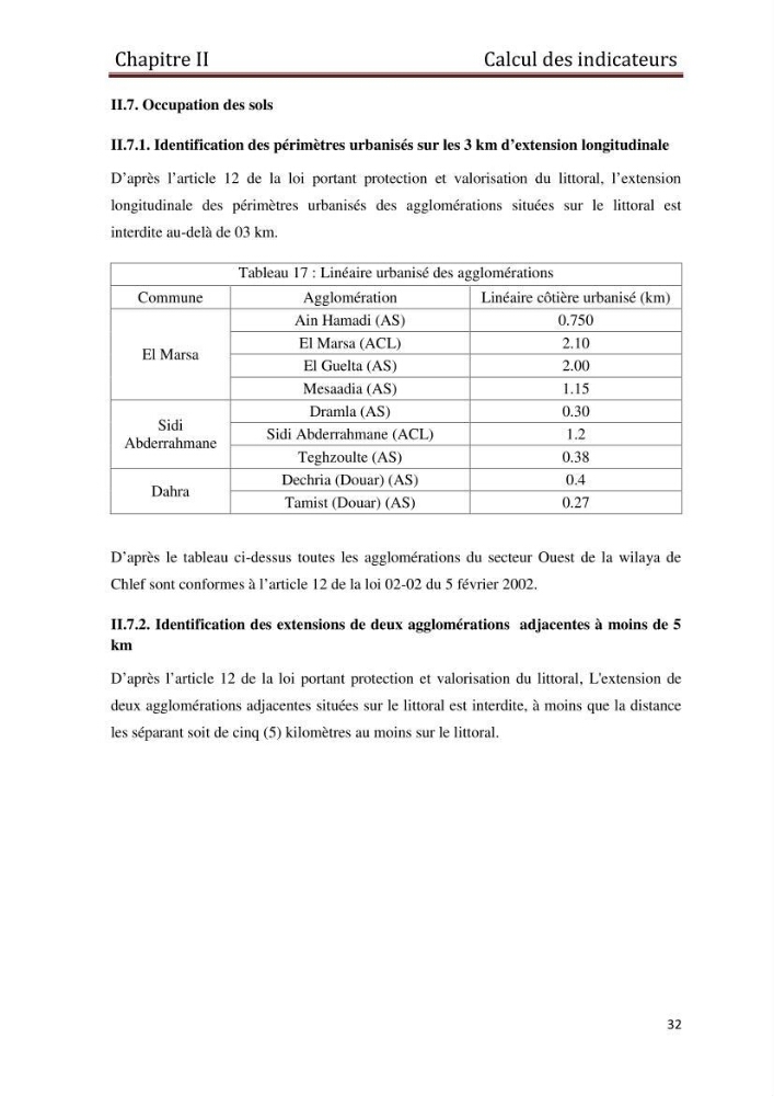 Evaluation de l\'état de mise en oeuvre de la loi 02-02 du 5 février 2002 relative à la protection et à la valorisation du littoral