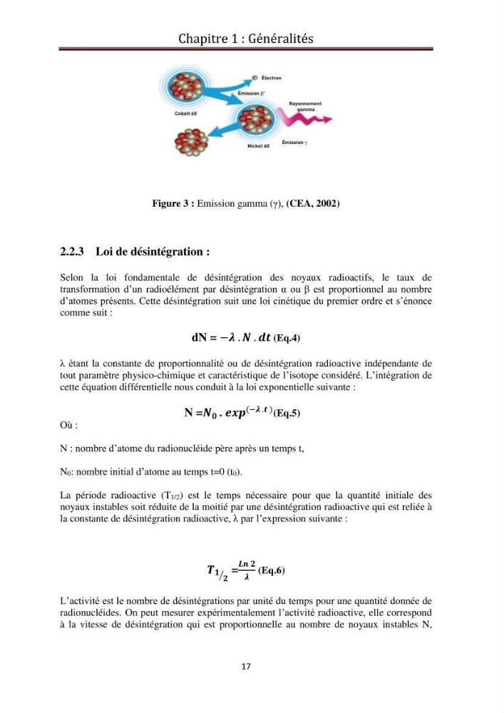 Détermination de la pollution radioactive dans les sédiments marins de la baie d\'Alger:
