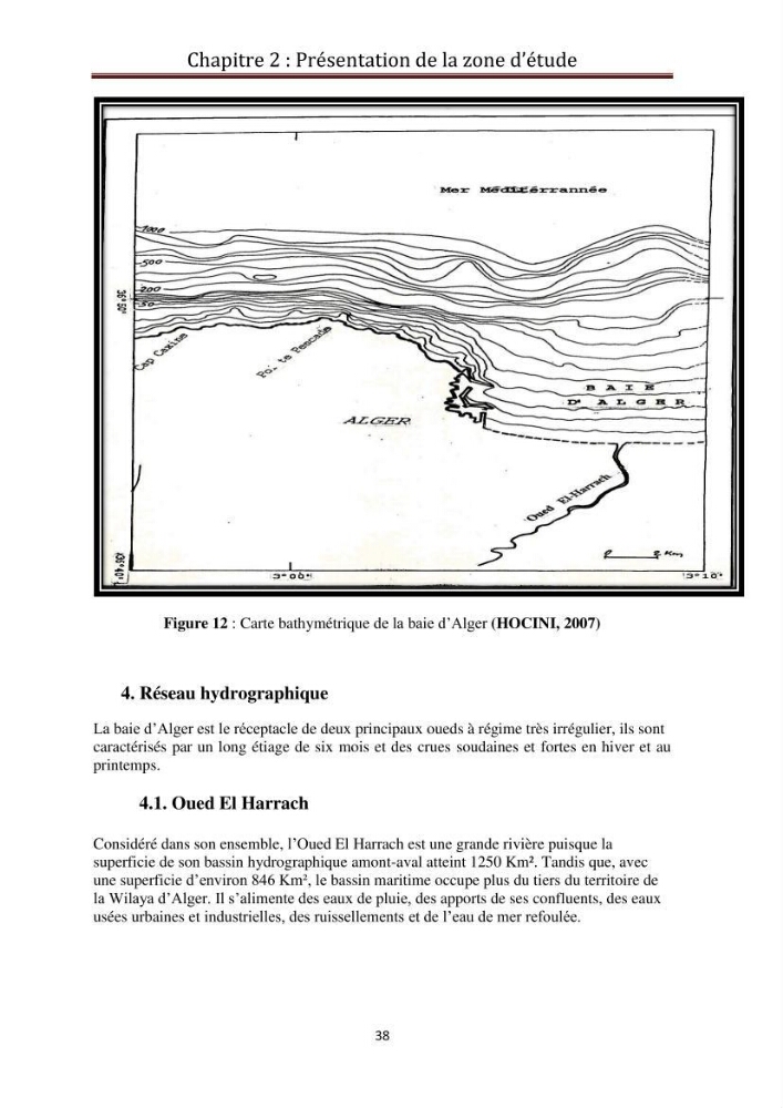 Détermination de la pollution radioactive dans les sédiments marins de la baie d\'Alger: