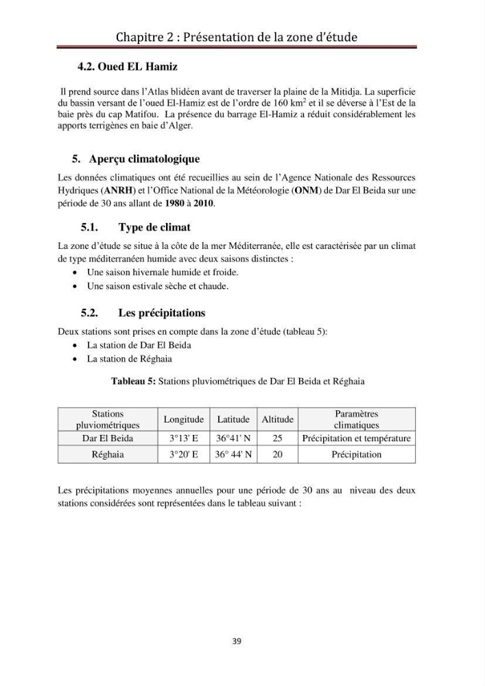Détermination de la pollution radioactive dans les sédiments marins de la baie d\'Alger: