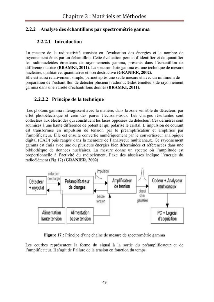 Détermination de la pollution radioactive dans les sédiments marins de la baie d\'Alger: