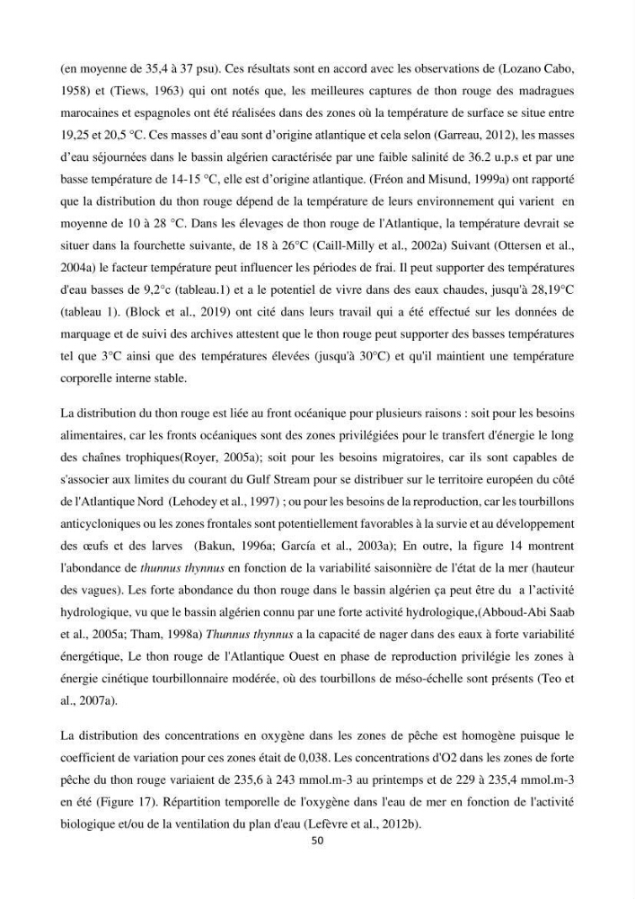 Contribution de la télédétection à la pêche du grand Pélagique Thunnus thynnus (linnaeus, 1758) dans la cote algérienne