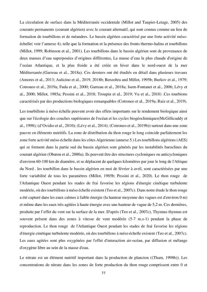 Contribution de la télédétection à la pêche du grand Pélagique Thunnus thynnus (linnaeus, 1758) dans la cote algérienne