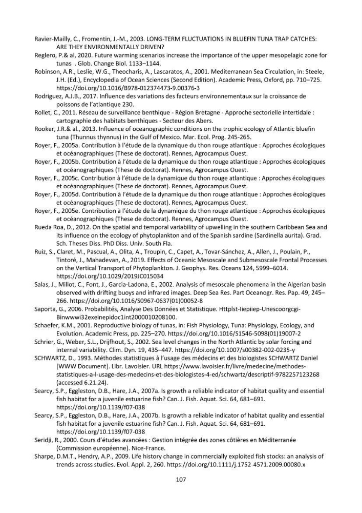Contribution de la télédétection à la pêche du grand Pélagique Thunnus thynnus (linnaeus, 1758) dans la cote algérienne