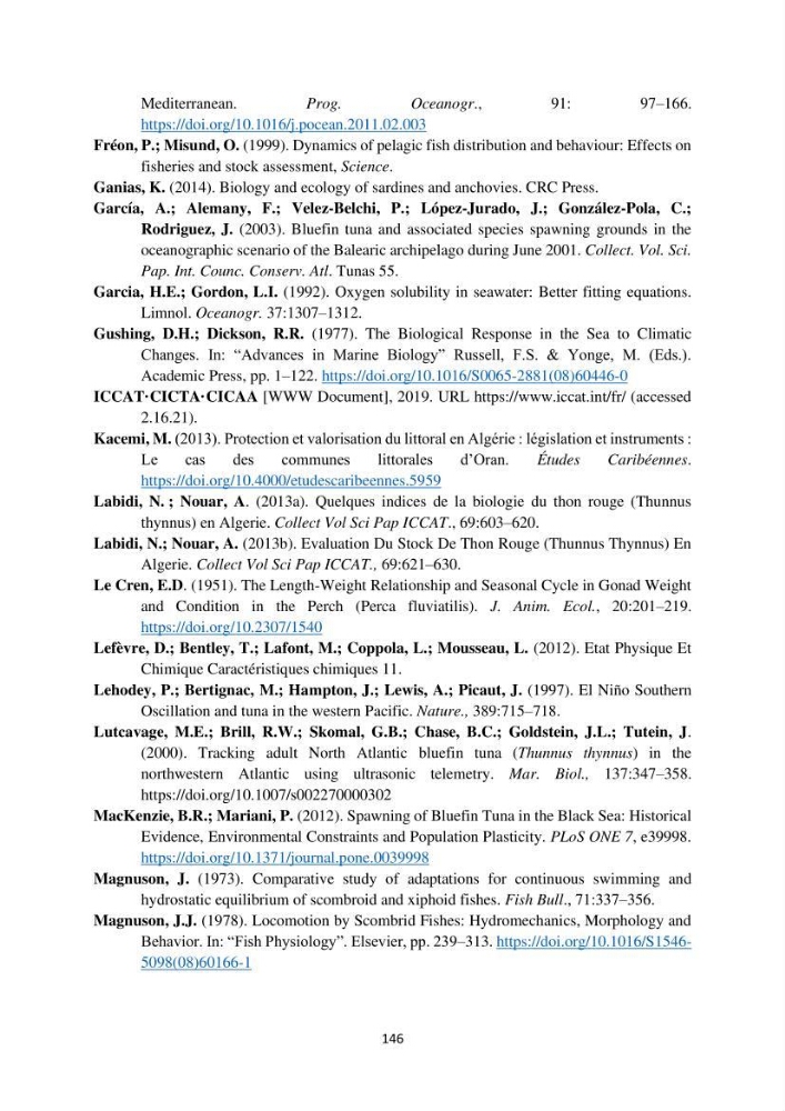 Contribution de la télédétection à la pêche du grand Pélagique Thunnus thynnus (linnaeus, 1758) dans la cote algérienne
