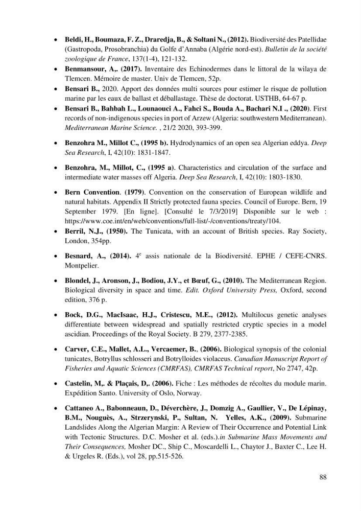 Inventaire et Systématique de quelques Invertébrés et VertébrésMarins de la côte Algérienne: