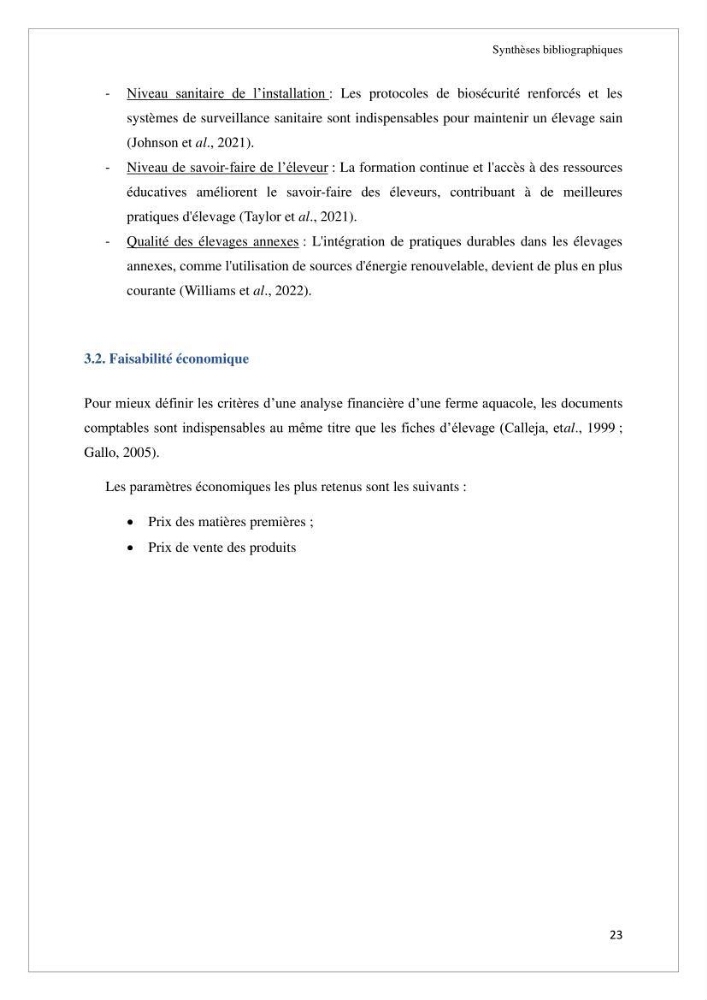 Conception d’une ferme aquacole et essai de production de naissains de bivalves