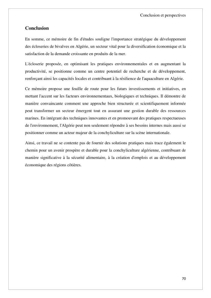Conception d’une ferme aquacole et essai de production de naissains de bivalves