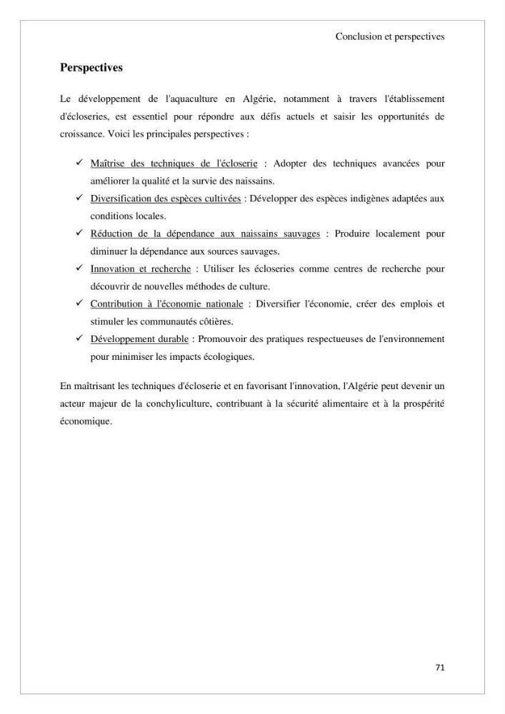 Conception d’une ferme aquacole et essai de production de naissains de bivalves