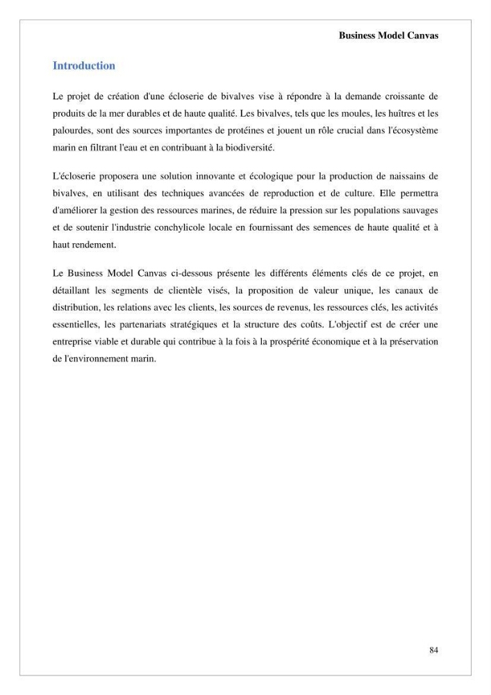 Conception d’une ferme aquacole et essai de production de naissains de bivalves