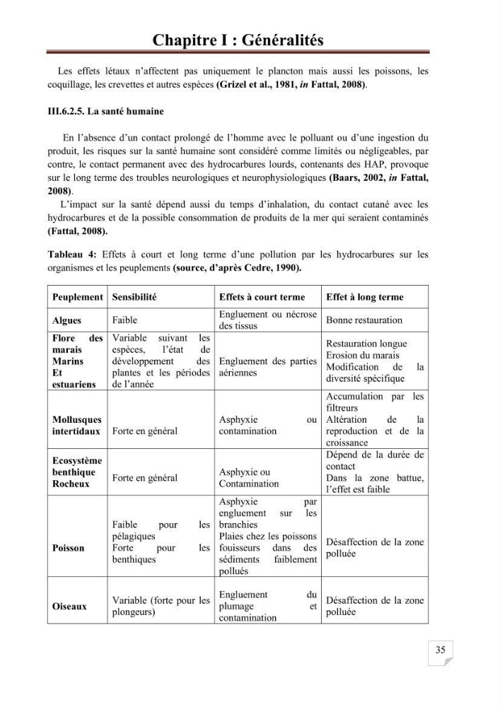 Etat de la pollution par les hydrocarbures aromatiques polycycliques dans les eaux de la baie de Bou-Ismail