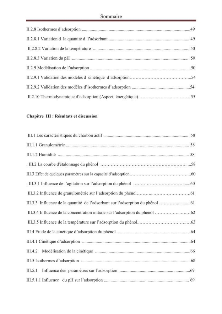 élimination des composées phénolique par le charbon actif à base de noyaux d\'olives