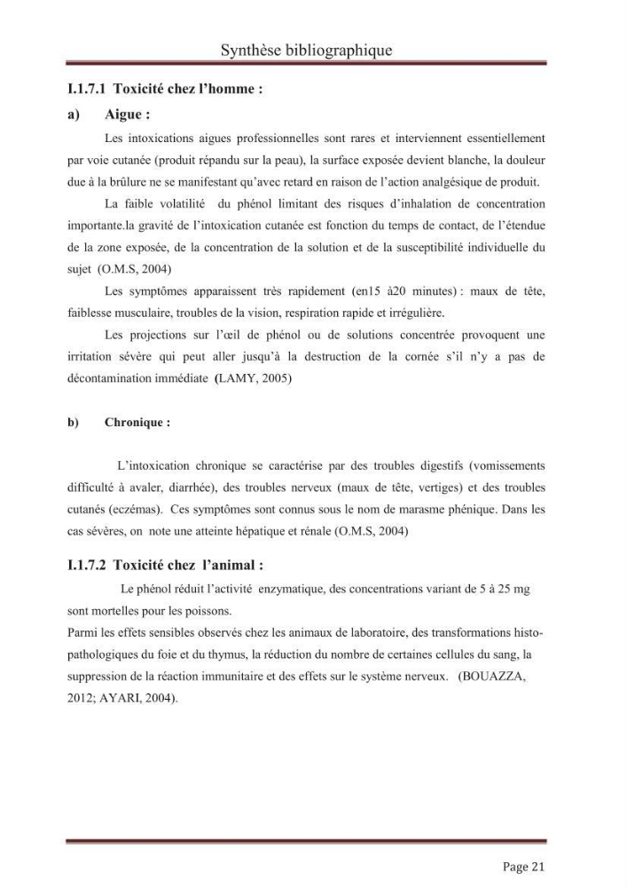 élimination des composées phénolique par le charbon actif à base de noyaux d\'olives