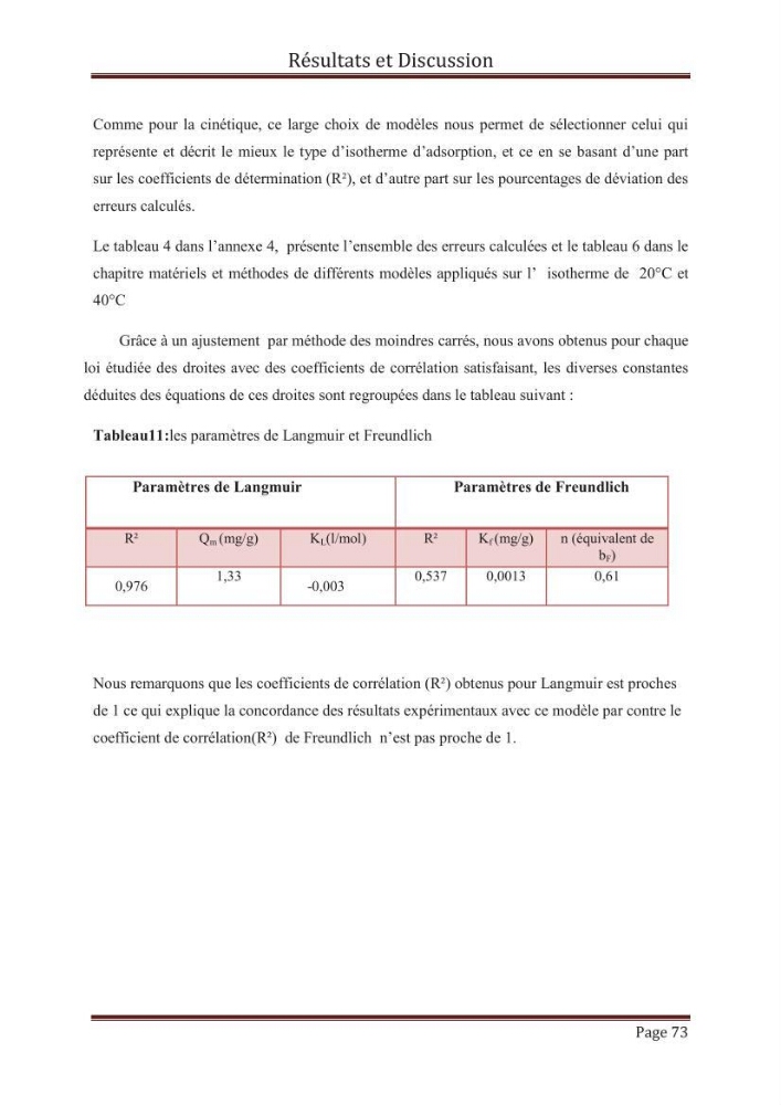 élimination des composées phénolique par le charbon actif à base de noyaux d\'olives