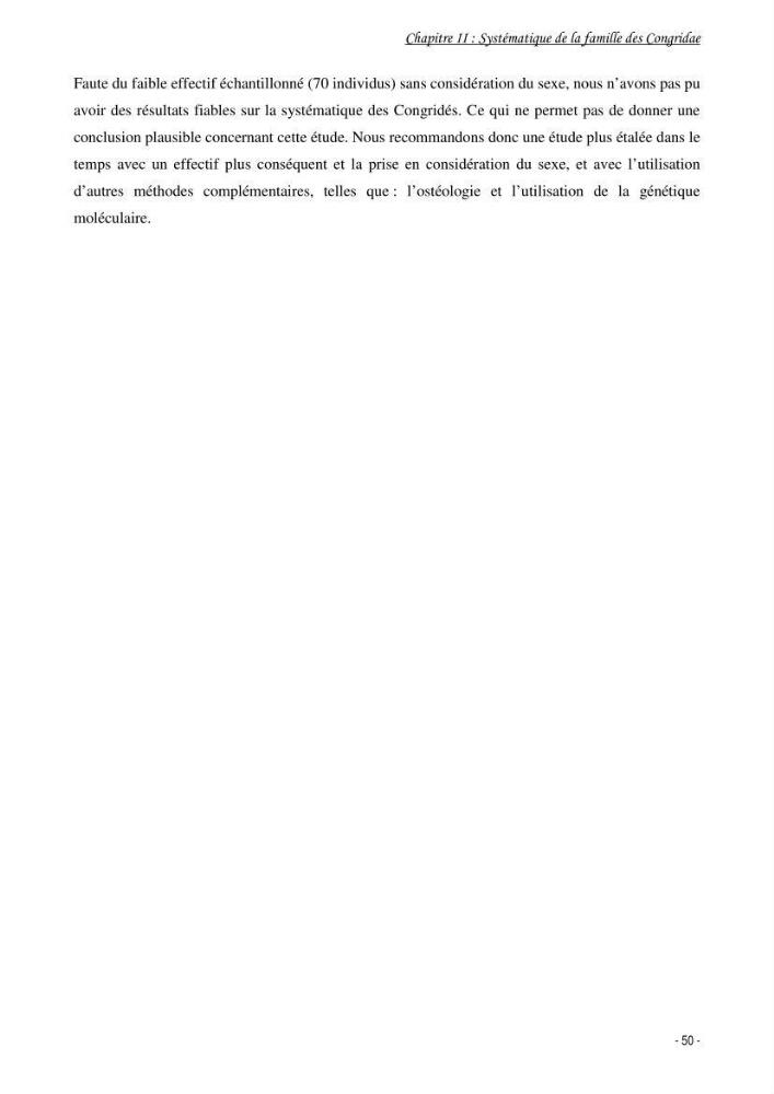 La famille des congridae ( Ostéichtyens, Anguilliformes) dans le bassin algérien