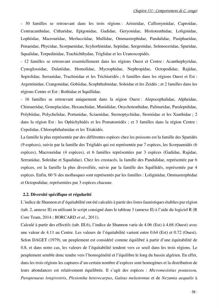 La famille des congridae ( Ostéichtyens, Anguilliformes) dans le bassin algérien