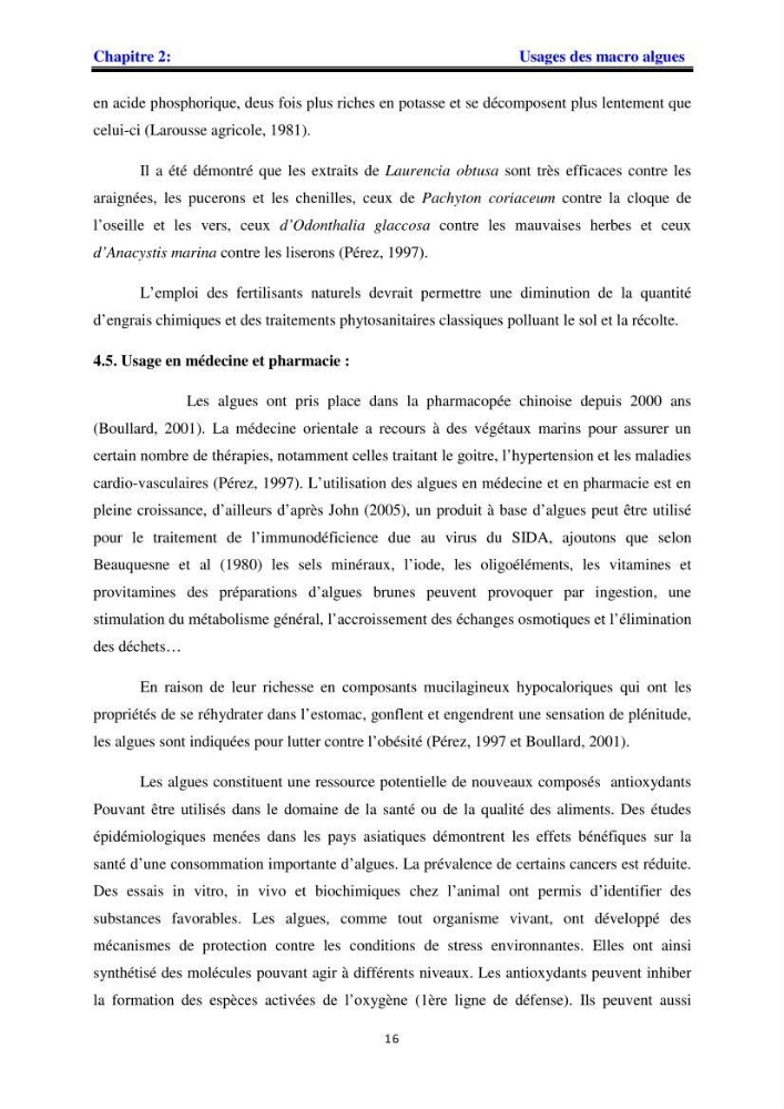 Apport pharmaceutique des algues marines en antioxydants naturels