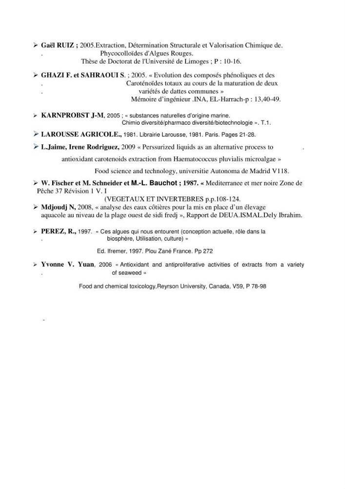 Apport pharmaceutique des algues marines en antioxydants naturels