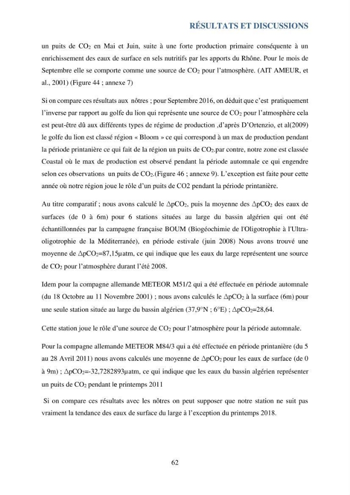Contribution à l’étude du cycle annuel des flux air-mer en CO2 et à l’évaluation de l’état d’eutrophisation de la baie de Bou Ismail: