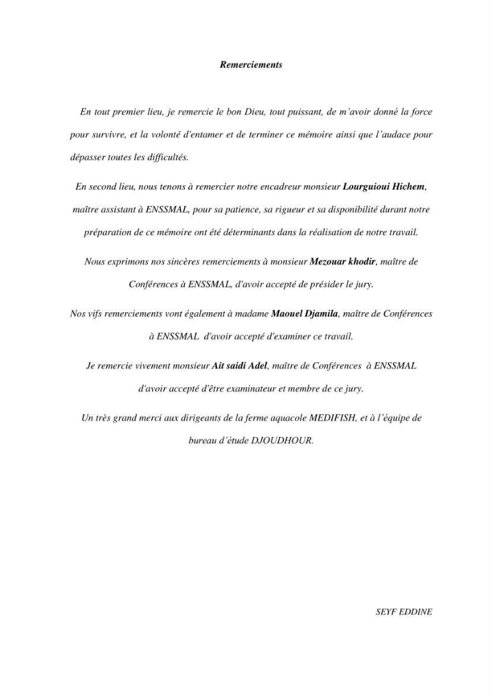 Contribution a la mise en place d.un systeme d\'elevage en cages flottantes du loup de mer et de la daurade royale au niveau de Gouraya (wilaya de Tipaza).