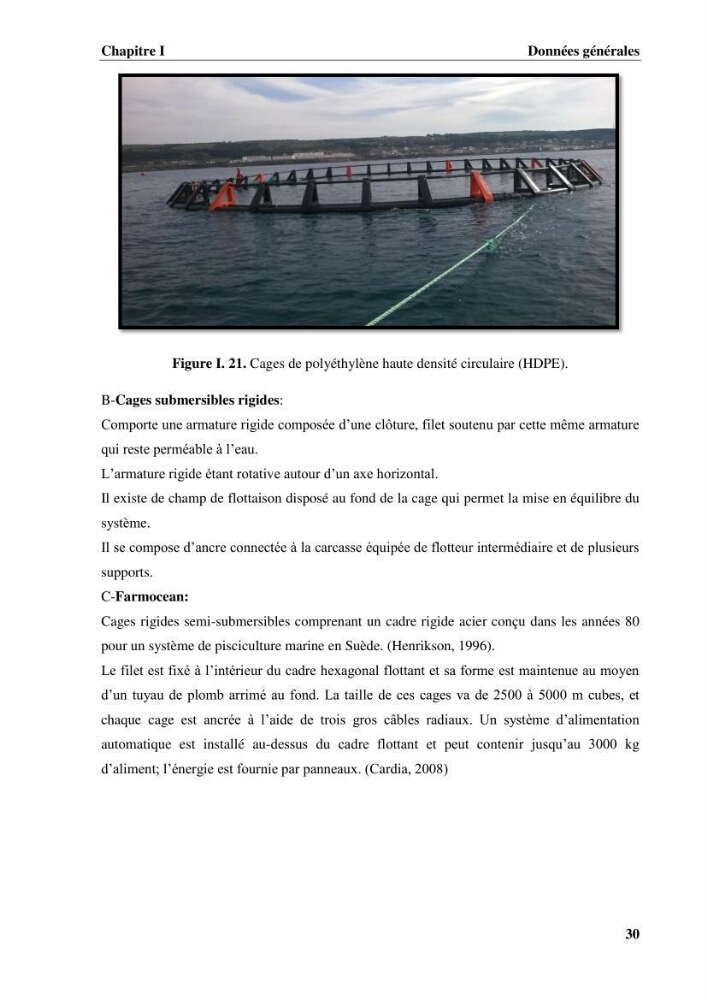 Contribution a la mise en place d.un systeme d\'elevage en cages flottantes du loup de mer et de la daurade royale au niveau de Gouraya (wilaya de Tipaza).
