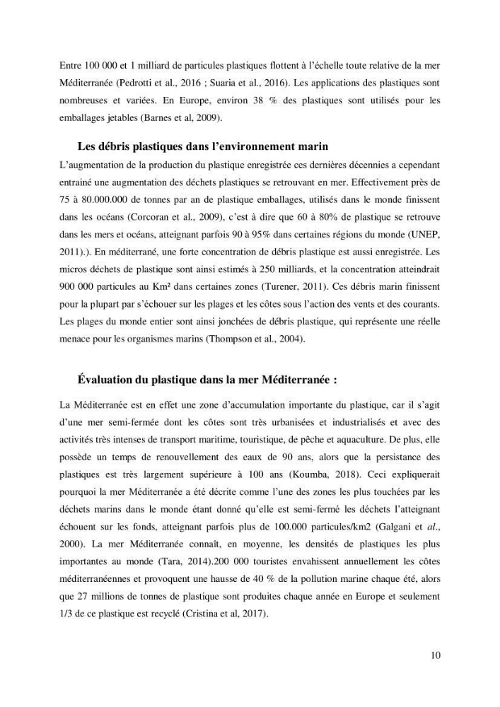 Caractérisation des déchets plastiques sur des sites pilotes le long de la côte de la wilaya d’Alger