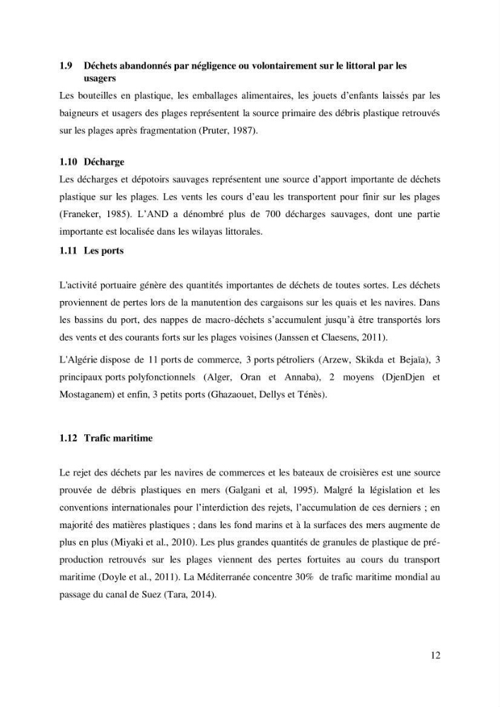 Caractérisation des déchets plastiques sur des sites pilotes le long de la côte de la wilaya d’Alger