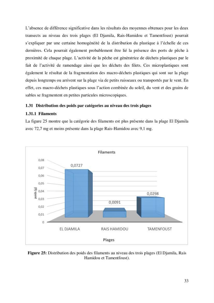 Caractérisation des déchets plastiques sur des sites pilotes le long de la côte de la wilaya d’Alger