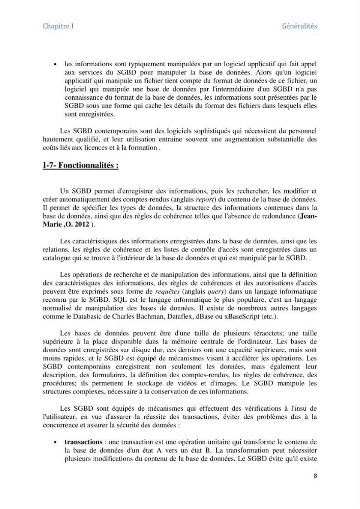 Inventaire des outils logiciels pour le traitement et la gestion d\'une base de données marine et cotière