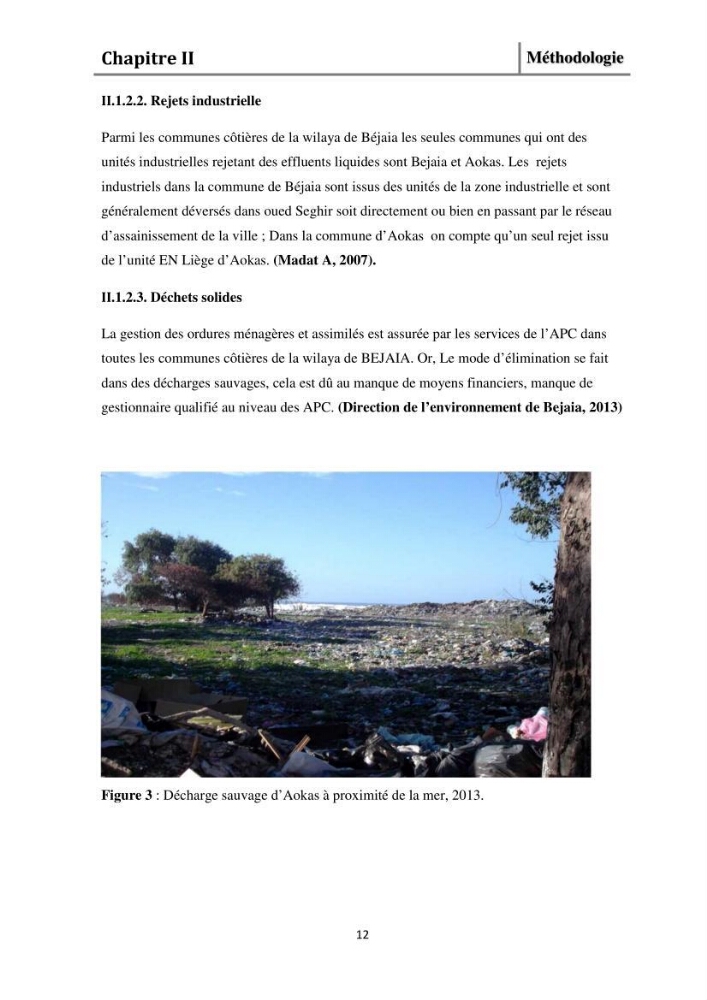 Evaluation de l\'état de mise en oeuvre de la loi 02-02 du 5 février 2002 relative à la protection et à la valorisation littorale dans la wilaya de Bejaia